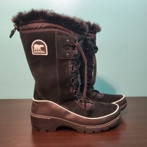 Sorel Tivoli III High Winter Boots Womens 9 Black Suede Waterproof Tall Boots